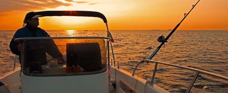CD-Modern fishing boat at sunrise