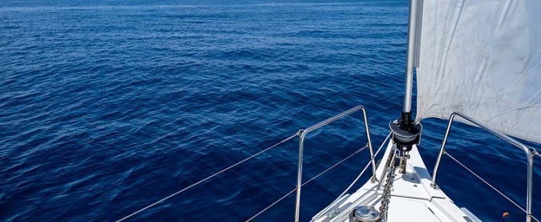 sailing in open calm ocean